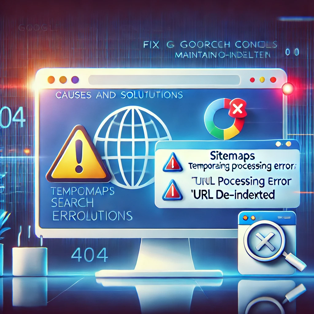 SEO issues of Sitemaps Temporary Processing Error" and "URL De-indexed